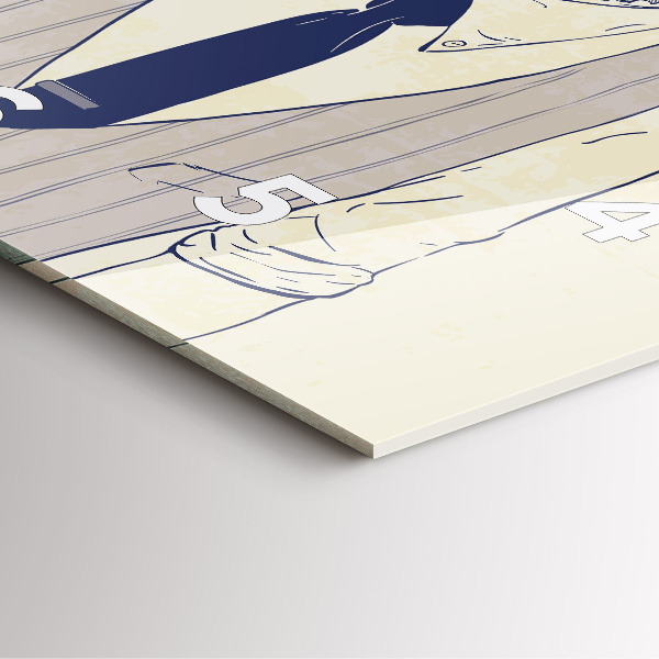 Szögletes fali üvegóra Szakállas férfi