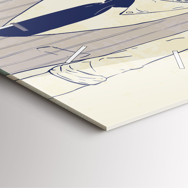 Szögletes fali üvegóra Szakállas férfi