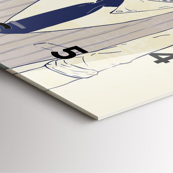 Szögletes fali üvegóra Szakállas férfi