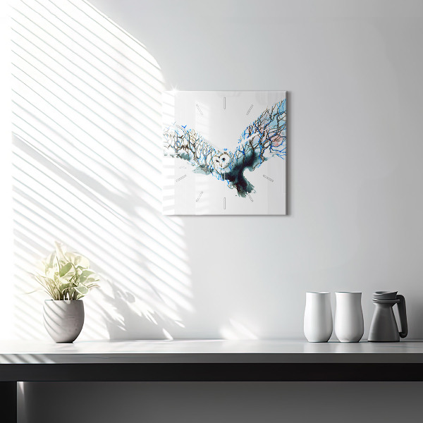 Szögletes fali üvegóra A madarak szabadsága és természete
