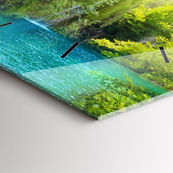 Szögletes fali üvegóra Lagúna táj