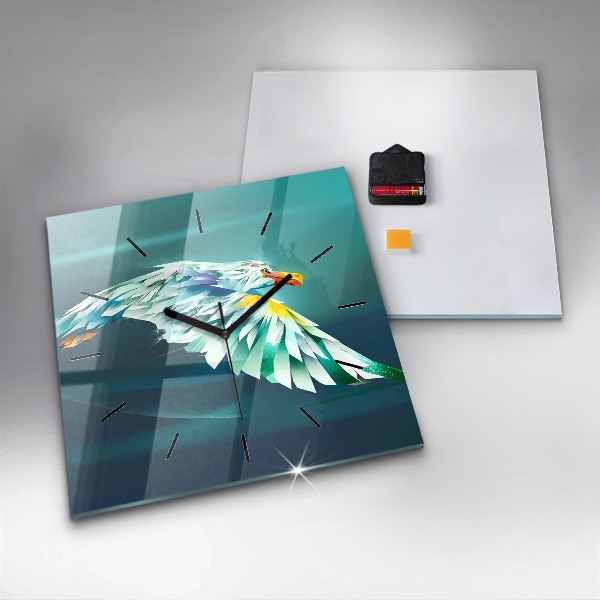 Szögletes fali üvegóra Egy repülő sas képe