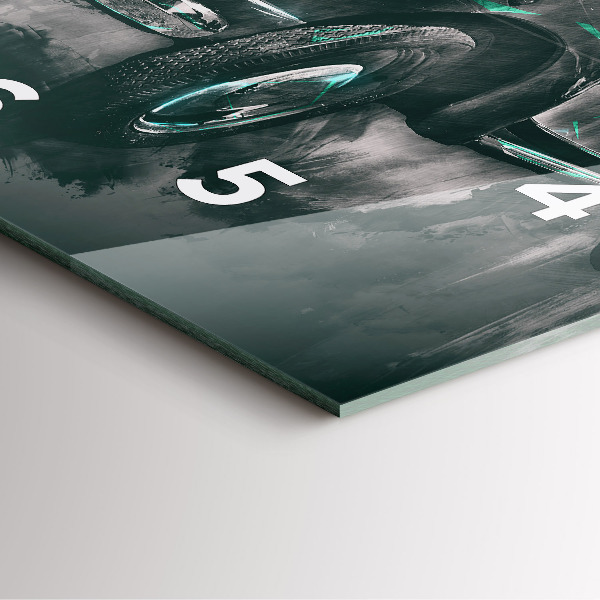 Szögletes fali üvegóra Old School Car