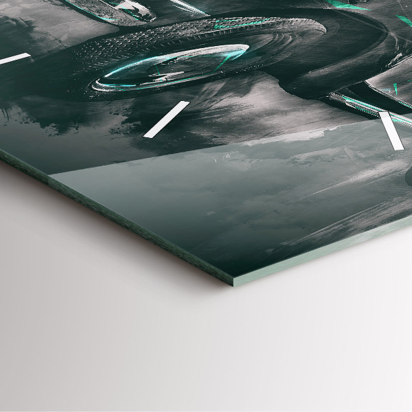 Szögletes fali üvegóra Old School Car