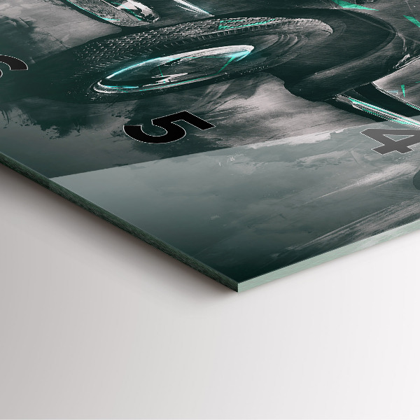 Szögletes fali üvegóra Old School Car