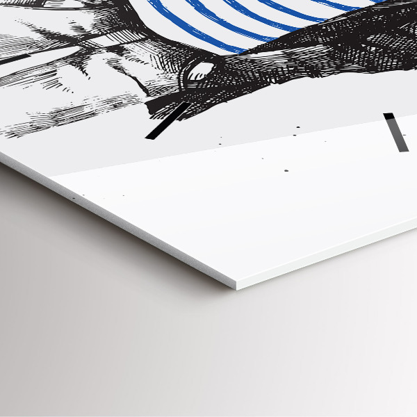 Szögletes fali üvegóra Kutya az emberi testben