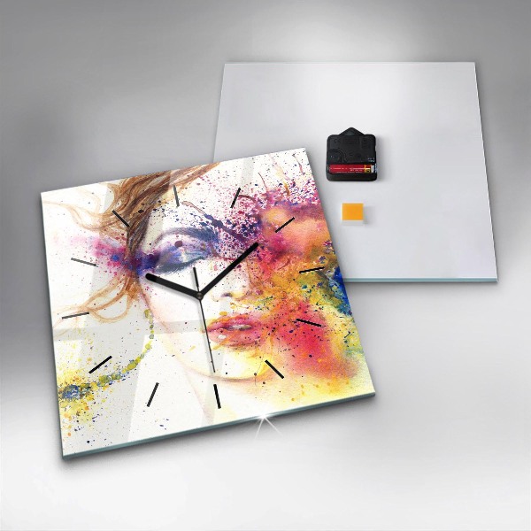 Szögletes fali üvegóra Egy titokzatos nő portréja