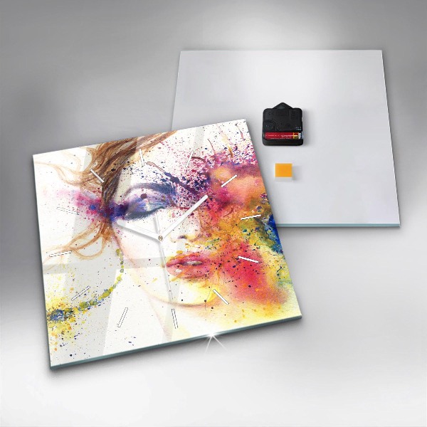 Szögletes fali üvegóra Egy titokzatos nő portréja