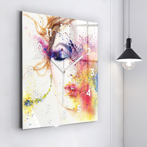 Szögletes fali üvegóra Egy titokzatos nő portréja