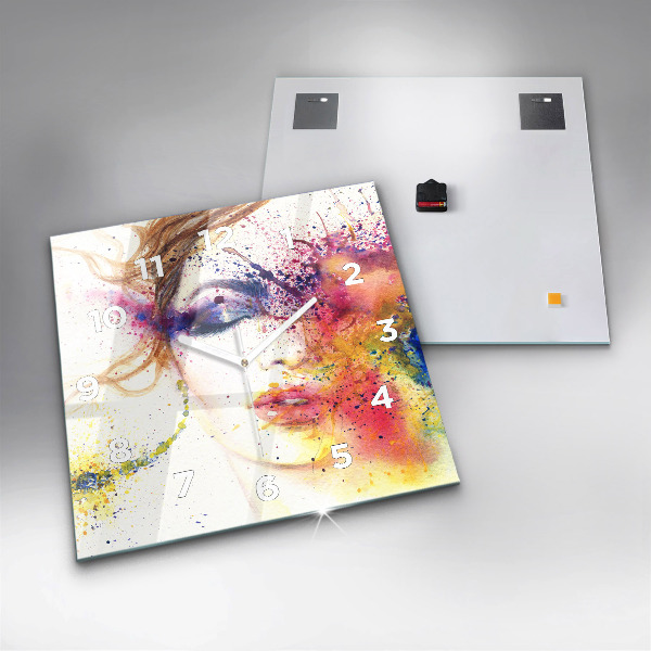 Szögletes fali üvegóra Egy titokzatos nő portréja