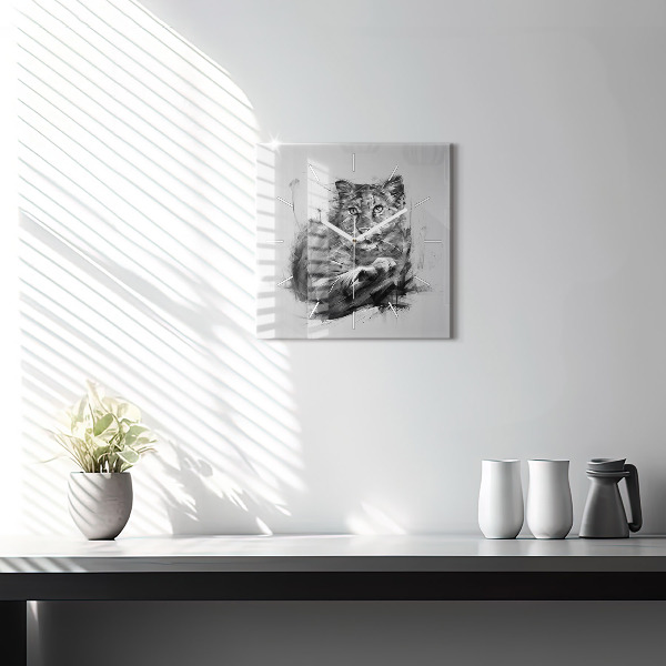 Szögletes fali üvegóra Festett oroszlán