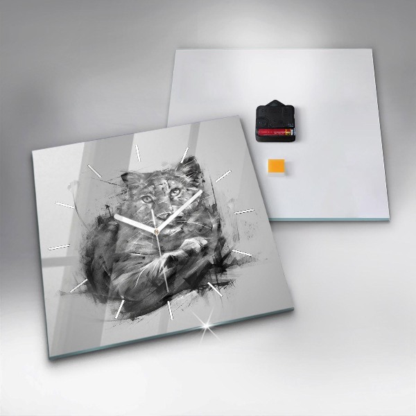 Szögletes fali üvegóra Festett oroszlán