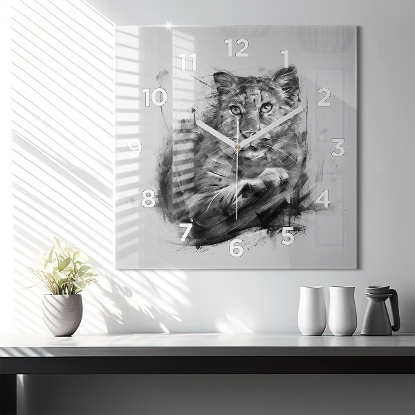 Szögletes fali üvegóra Festett oroszlán