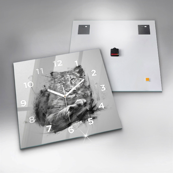 Szögletes fali üvegóra Festett oroszlán