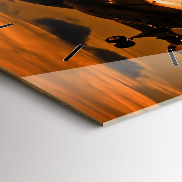 Szögletes fali üvegóra Utazás repülővel