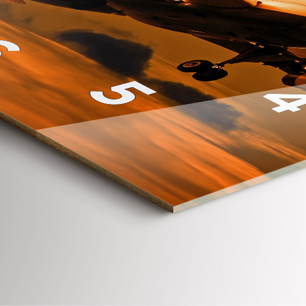 Szögletes fali üvegóra Utazás repülővel