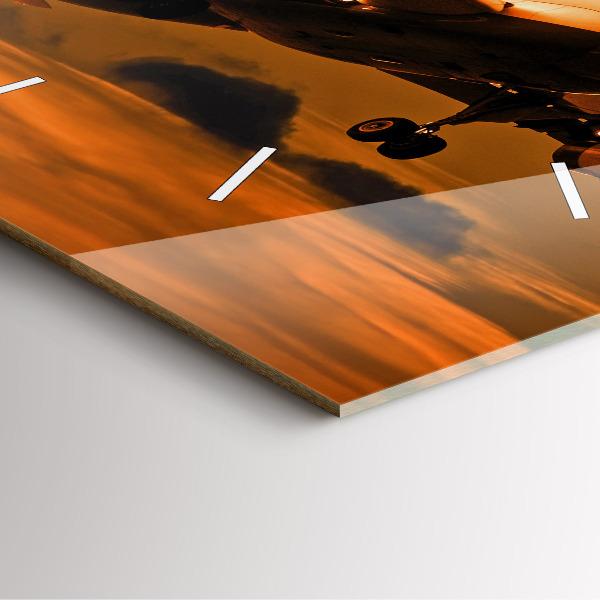 Szögletes fali üvegóra Utazás repülővel