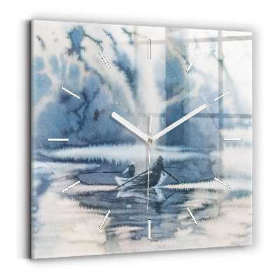 Szögletes fali üvegóra Téli Łódka-tó