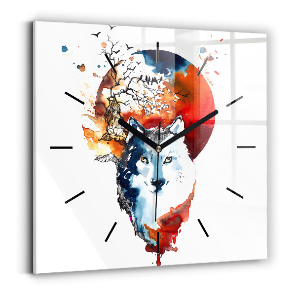 Szögletes fali üvegóra A farkas és a telihold