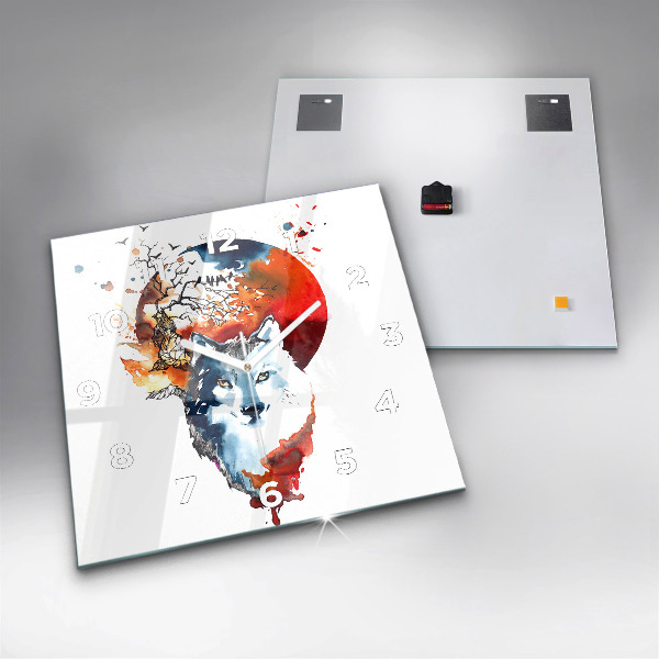 Szögletes fali üvegóra A farkas és a telihold