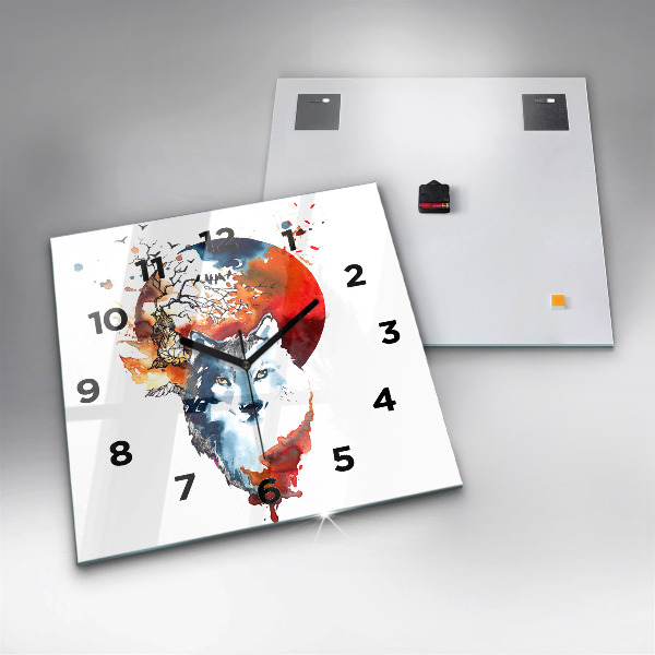 Szögletes fali üvegóra A farkas és a telihold