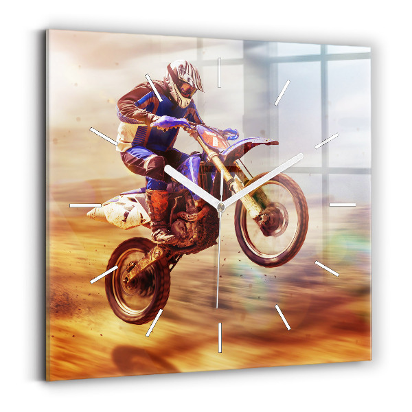 Szögletes fali üvegóra Motocross Enduro