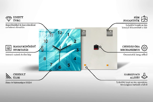 Szögletes fali üvegóra Idő – Mechanizmus