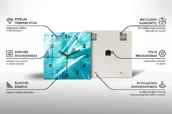 Szögletes fali üvegóra Idő – Mechanizmus