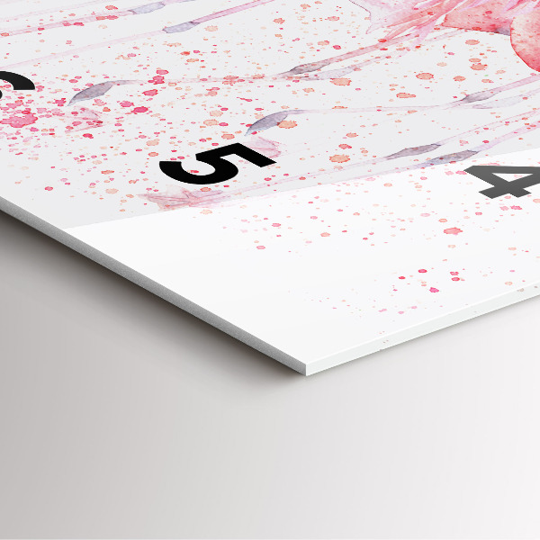 Szögletes fali üvegóra Egy csomó flamingót