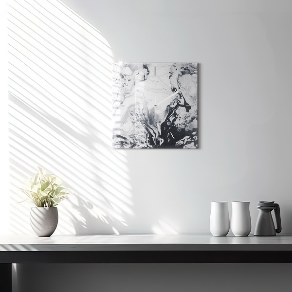Szögletes fali üvegóra Absztrakt tinta márvány