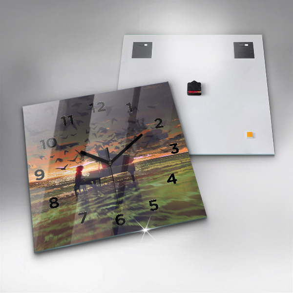 Szögletes fali üvegóra Koncert a tengerparton