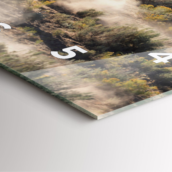 Szögletes fali üvegóra Rohanó lovak csordája