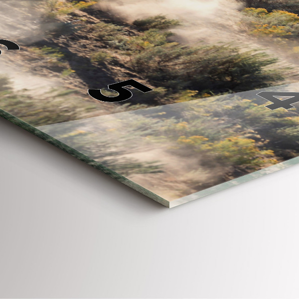 Szögletes fali üvegóra Rohanó lovak csordája