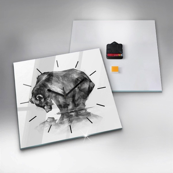 Szögletes fali üvegóra Rajzfilm medve