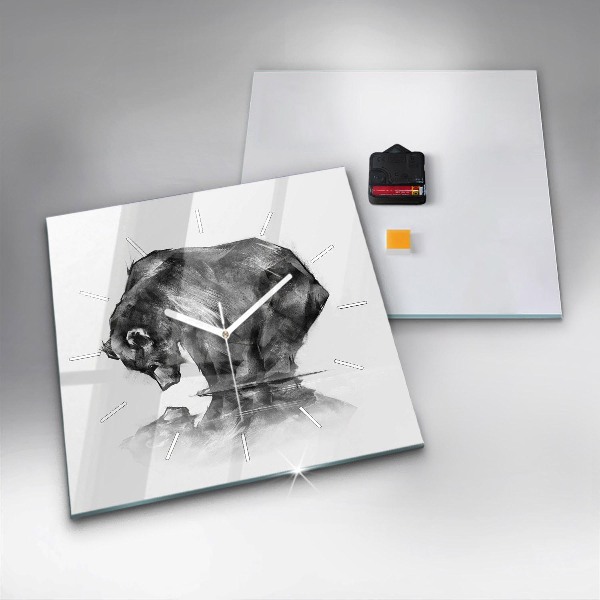 Szögletes fali üvegóra Rajzfilm medve