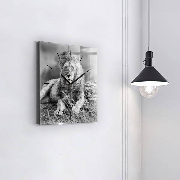 Szögletes fali üvegóra Absztrakció - Oroszlán