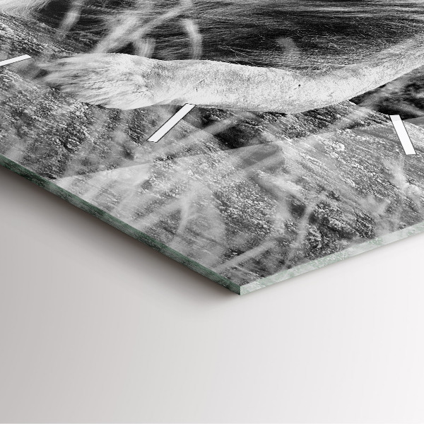 Szögletes fali üvegóra Absztrakció - Oroszlán