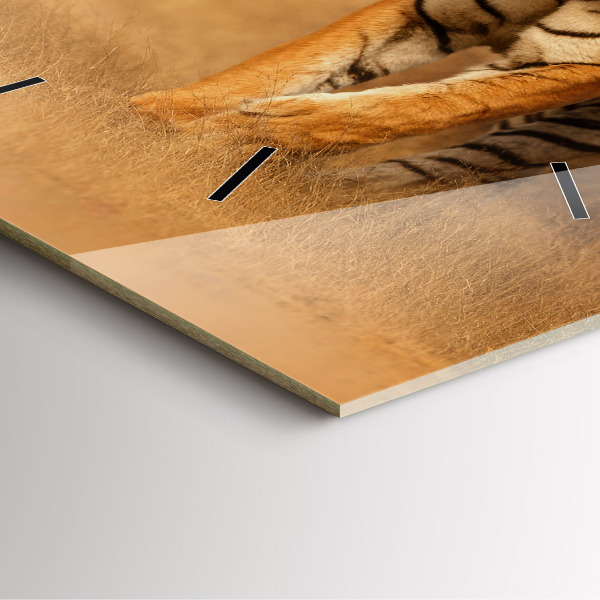 Szögletes fali üvegóra Vadásztigris