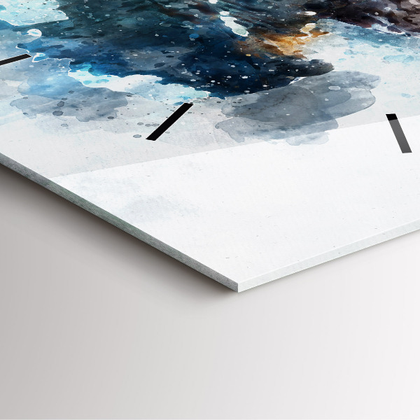 Szögletes fali üvegóra Absztrakt arcok