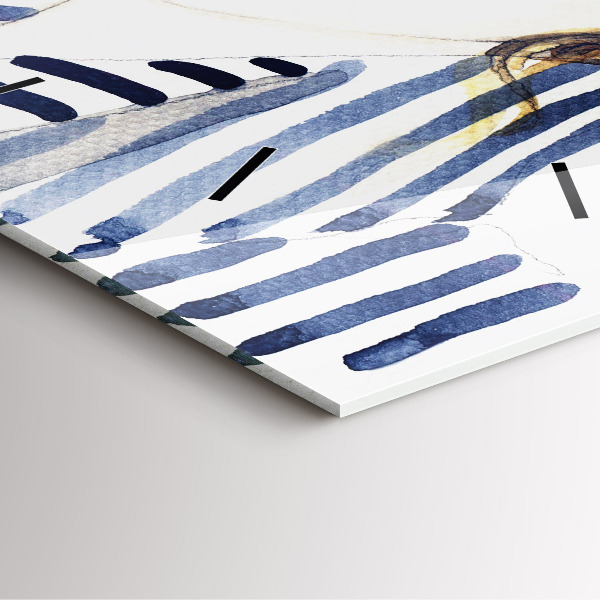 Szögletes fali üvegóra Arc szemüveggel és kalappal