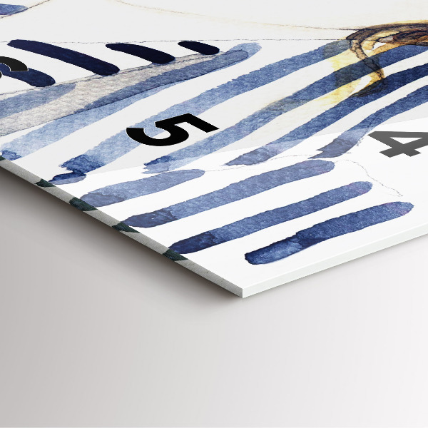 Szögletes fali üvegóra Arc szemüveggel és kalappal