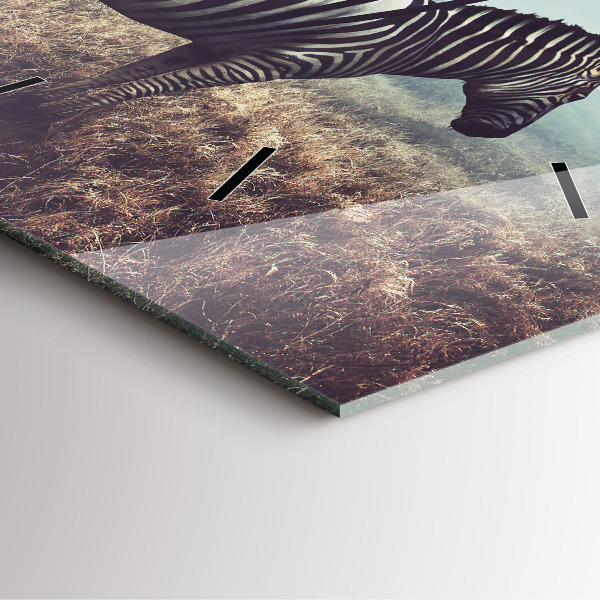 Szögletes fali üvegóra Zebra – Absztrakció