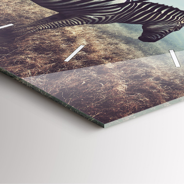 Szögletes fali üvegóra Zebra – Absztrakció