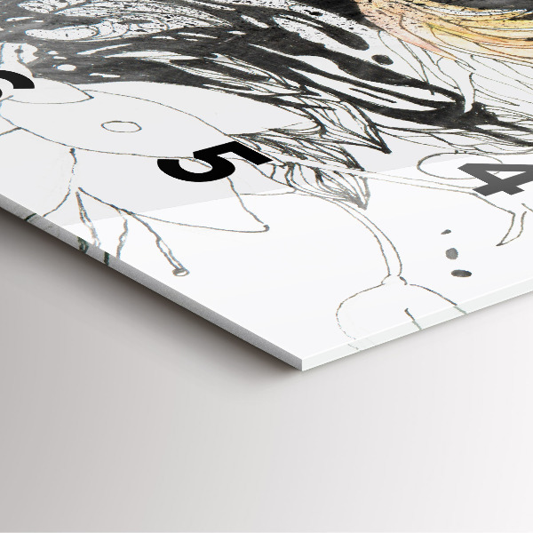 Szögletes fali üvegóra Absztrakt női arc