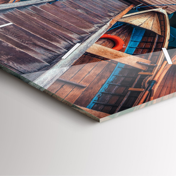 Szögletes fali üvegóra Móló és tó