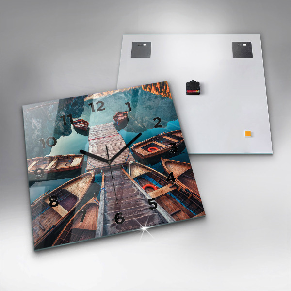 Szögletes fali üvegóra Móló és tó