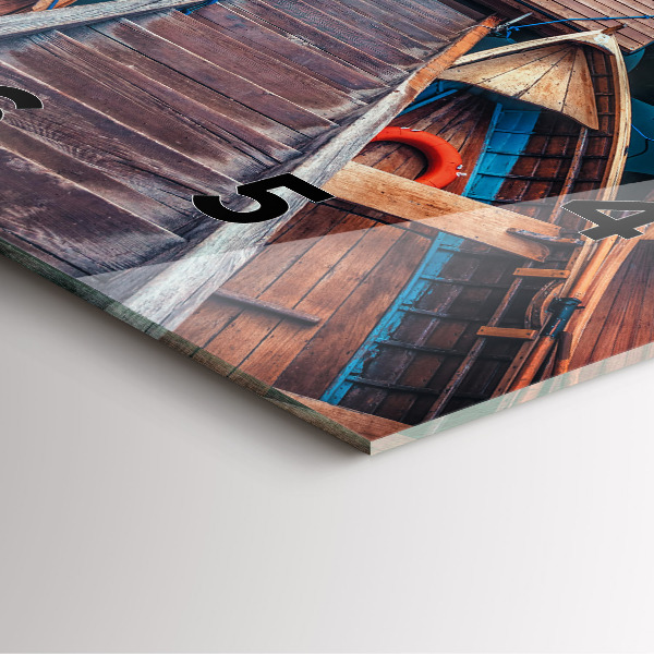 Szögletes fali üvegóra Móló és tó