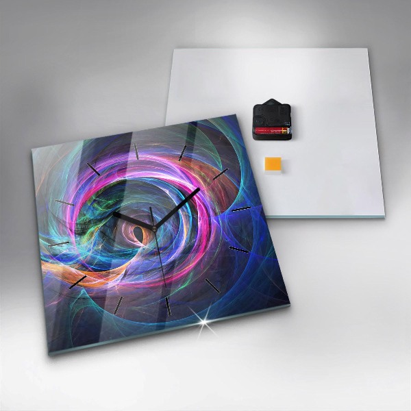 Szögletes fali üvegóra Színes fraktál