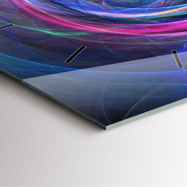 Szögletes fali üvegóra Színes fraktál