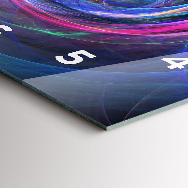 Szögletes fali üvegóra Színes fraktál